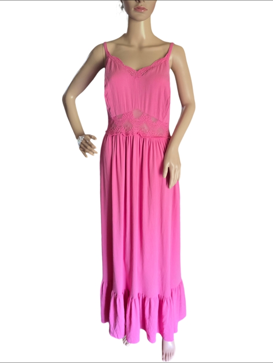 torrid Dresses & Skirts - torrid Solid Pink Gauze Maxi Dress with Lace Waist Detail